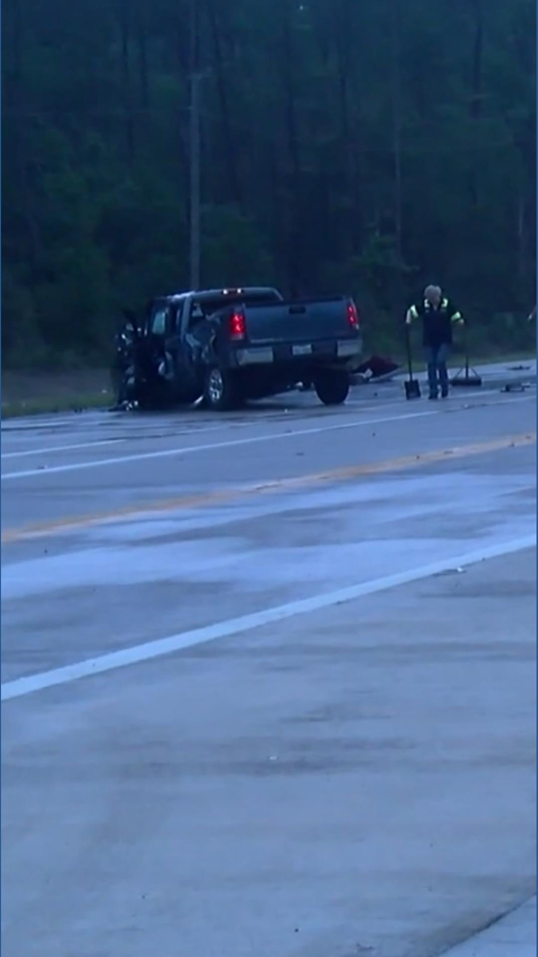 Two dead in fiery crash along Grand Parkway in Liberty County | khou.com