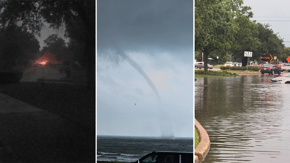 Houston-area severe weather: Lightning, high water and waterspout photos and videos