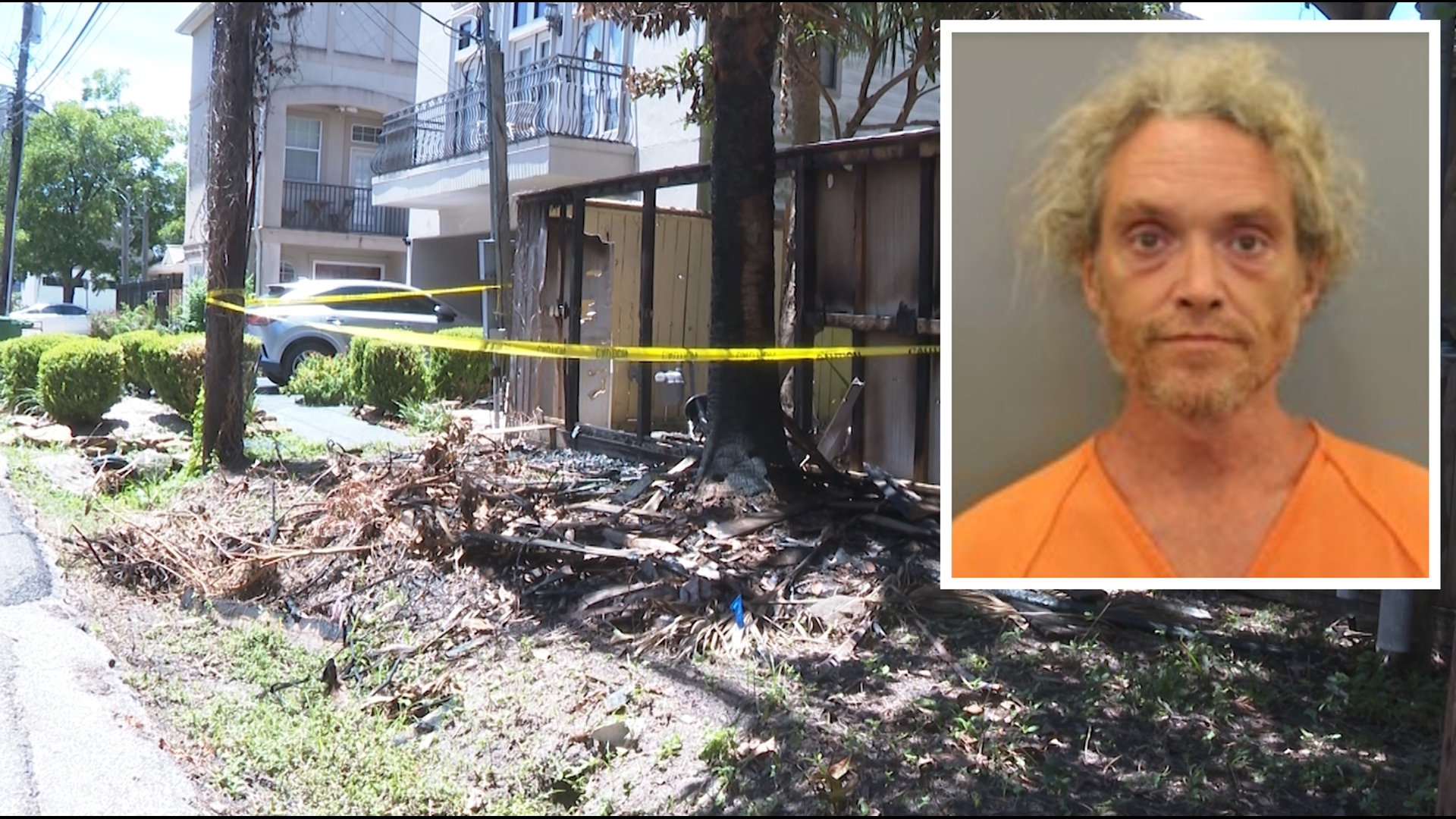 Dustin James Schlain, 45, is charged with arson. He's accused of setting multiple fires around the Memorial Park area.