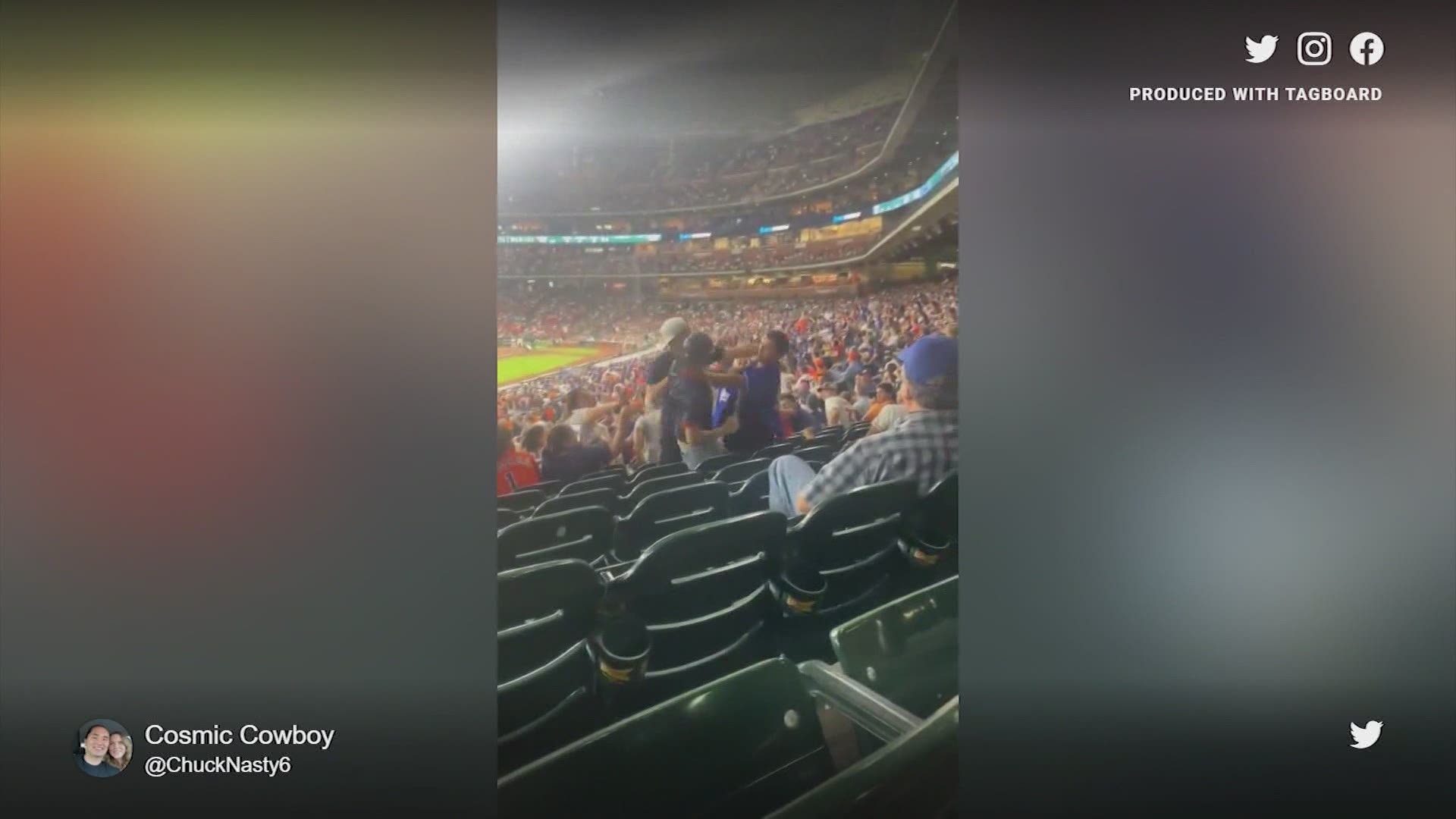 Three people were cited after a fight broke out Wednesday night during the Astros-Dodgers game at Minute Maid Park.