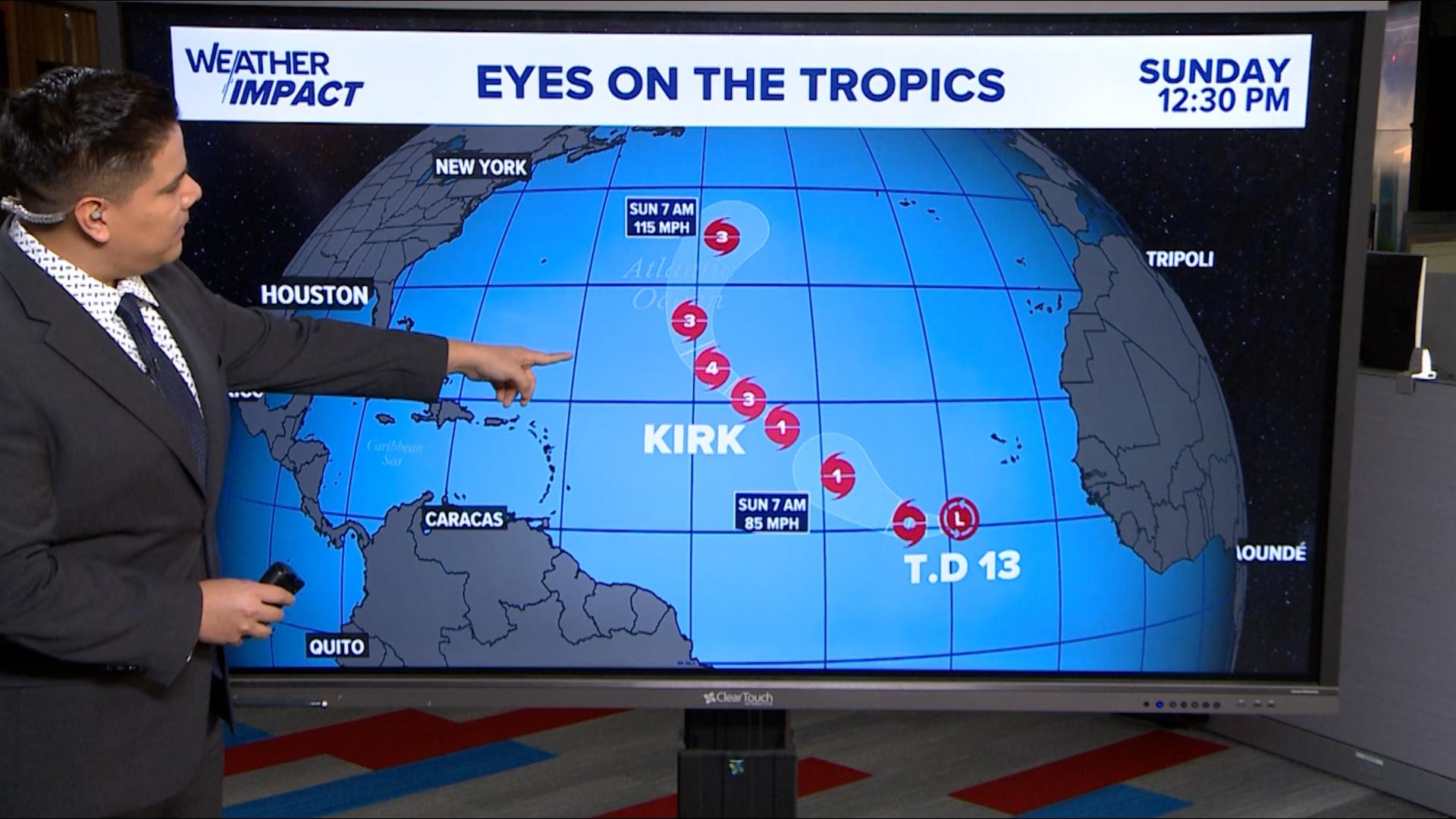 KHOU 11 Meteorologist Chris Ramirez takes a look at the tropics at 3 p.m. on Wednesday, Oct. 2, 2024.