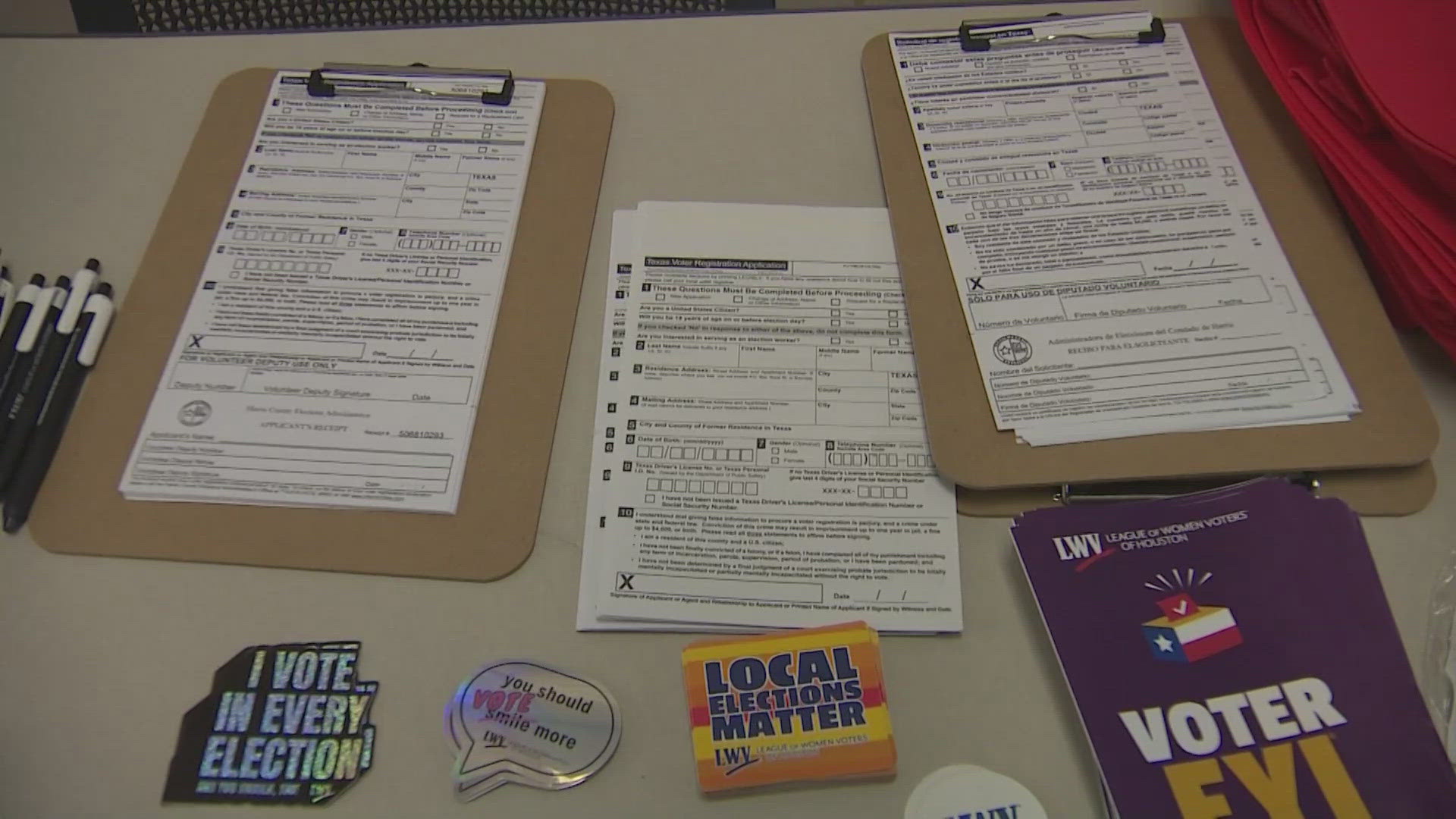 The Texas Secretary of State's office said 18.4 million Texans are registered to vote, so far.