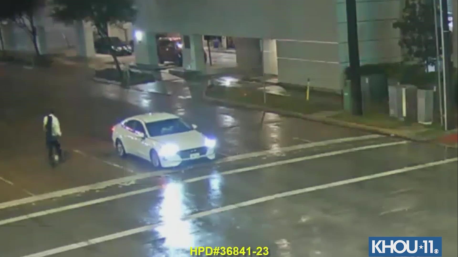 Houston police released new video showing the moment a man was shot and robbed while leaving a concert in January.