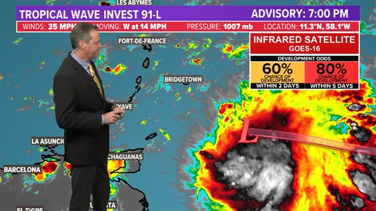 Tropics update: Invest 91-L heading for the Caribbean