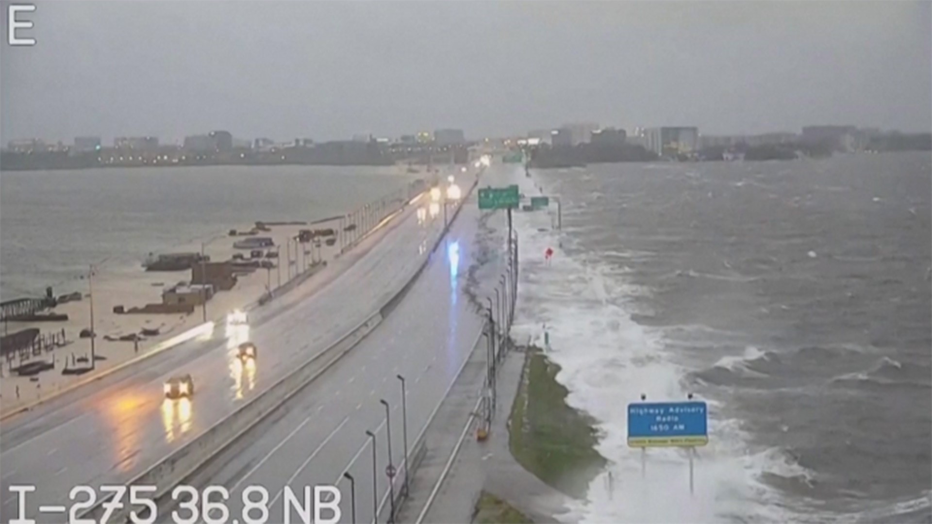 This is video of the Howard Frankland Bridge, which connects Tampa and St. Petersburg.