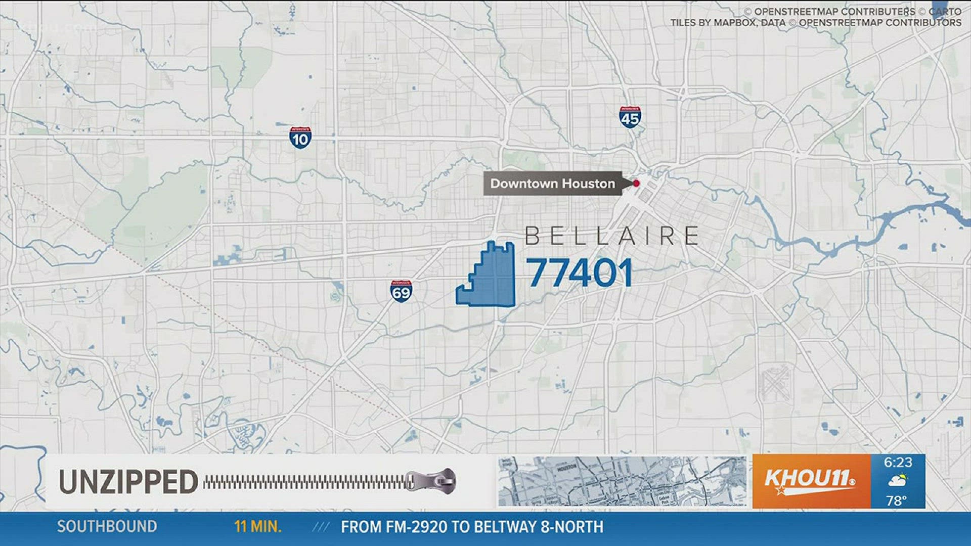 We've been paying a lot of attention to Bellaire lately. The city within a city just celebrated it's 100 birthday. On Wednesday, we saw the brand new H-E-B on Bissonnet open. So Thursday we are back in Bellaire to Unzip it's one and only zip code...77401.