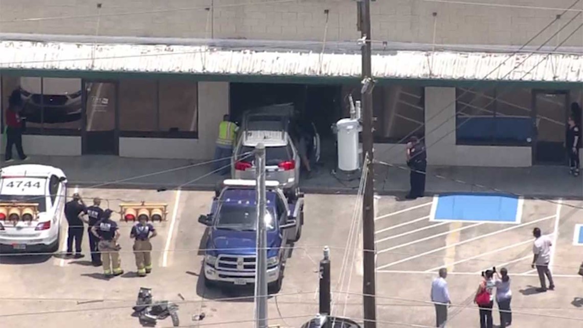 Car crashes into NW Harris County building Houston, Texas news