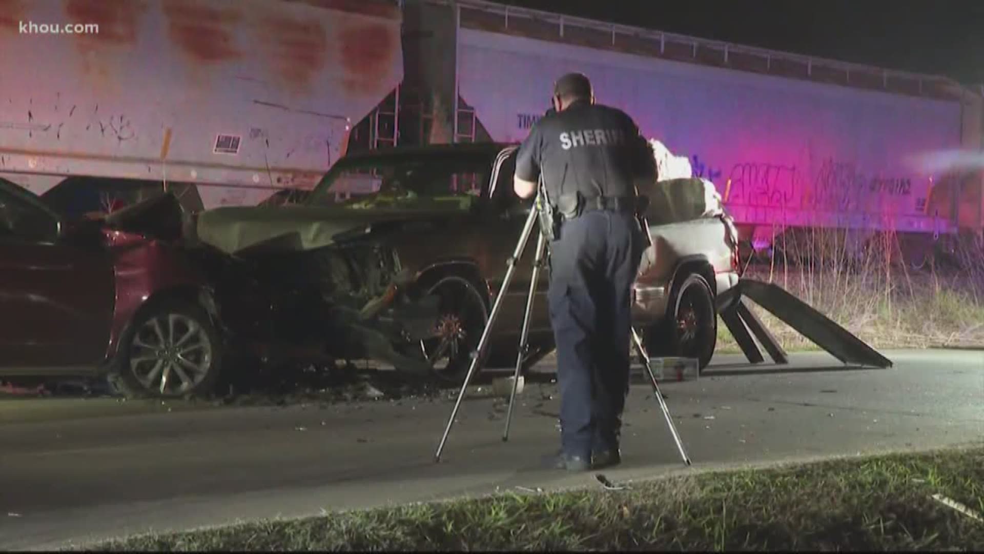 Several people were taken to the hospital after a head-on crash in Baytown.