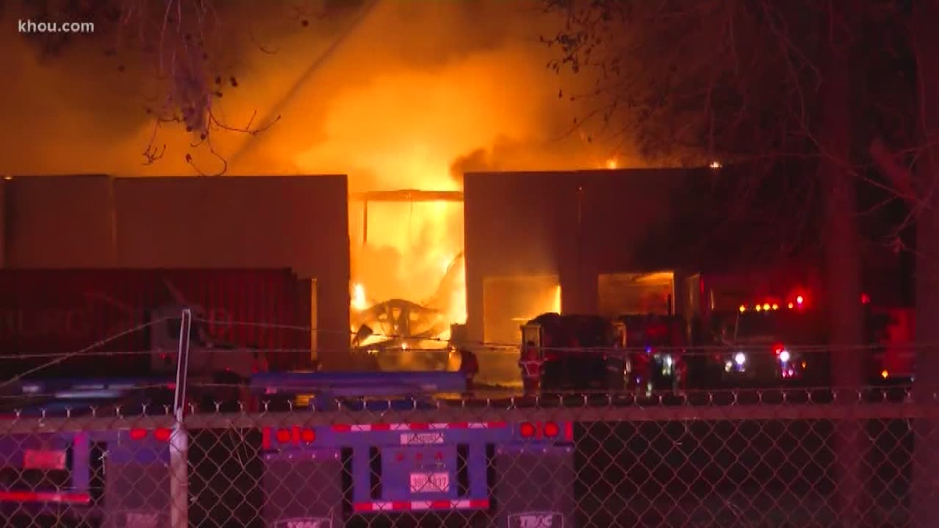 Houston firefighters were extra cautious while responding to a massive fire at a clothes recycling facility on Monday night after last week's industrial explosion.