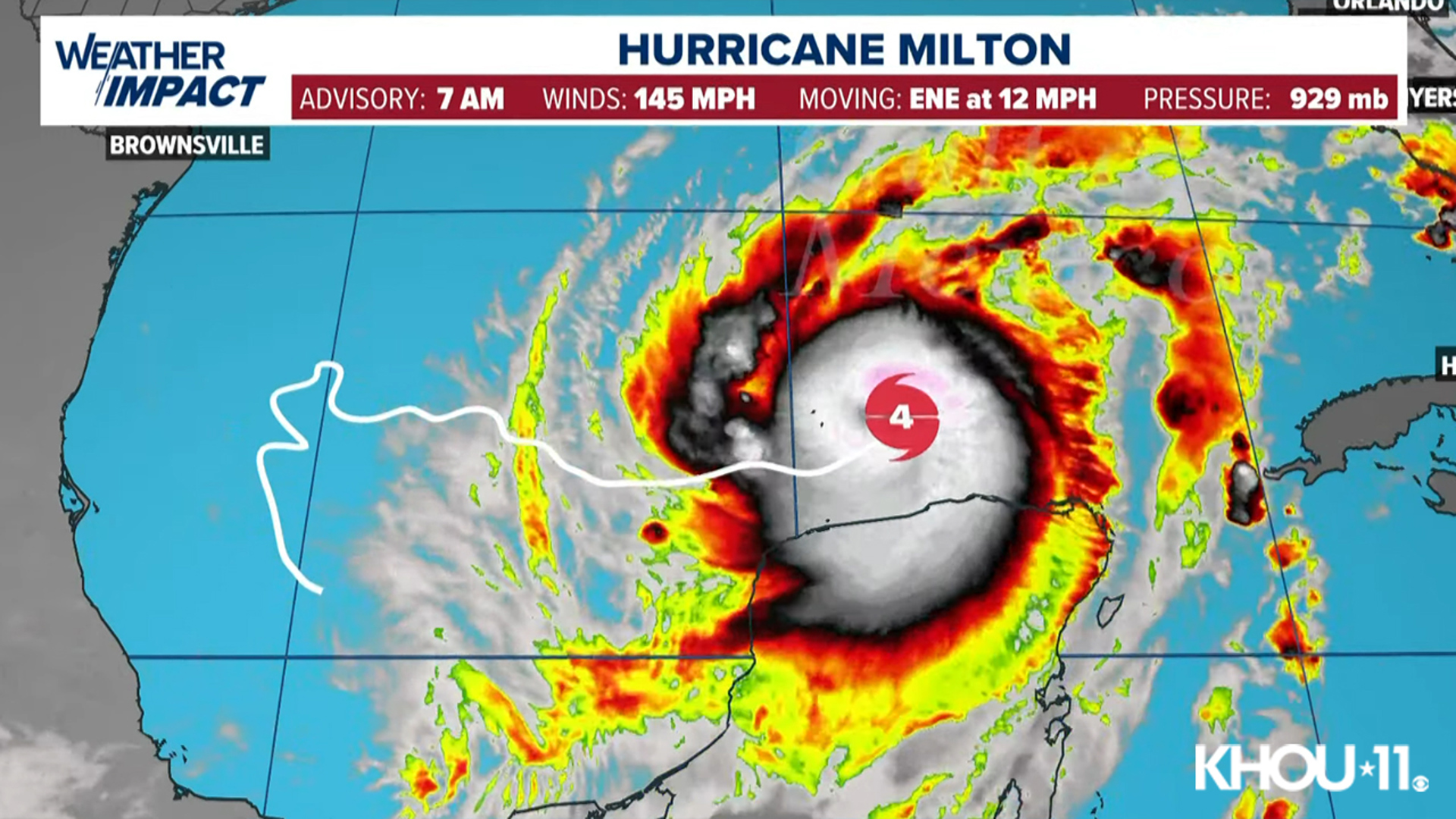 Category 4 Hurricane Milton is moving through the Gulf of Mexico on the way to Florida. This is the latest track.