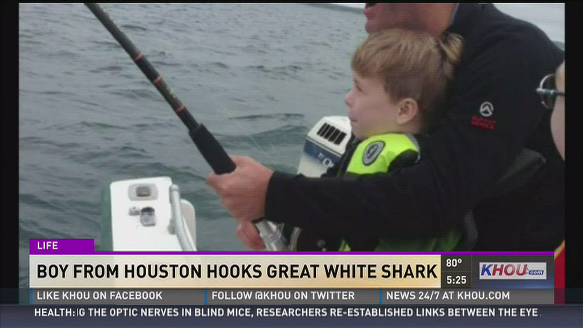 Houston boy, 6, hooks great white shark while fishing off Cape Cod