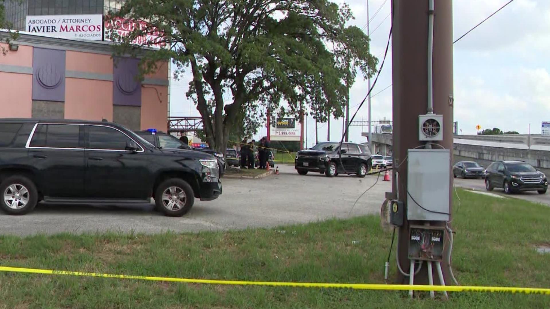 According to HPD, an officer shot and killed an armed suspect in north Houston after a confrontation at a crash site.