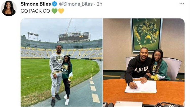 Simone Biles, hubby  Jonathan Owens may be moving north because he's joined a new team