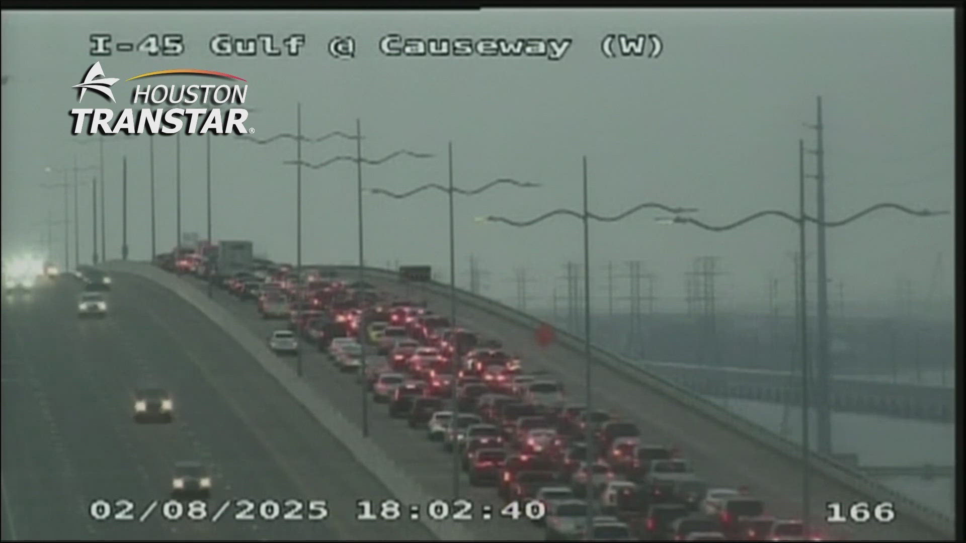 Weekend construction is causing backups on the Gulf Freeway in Galveston County.