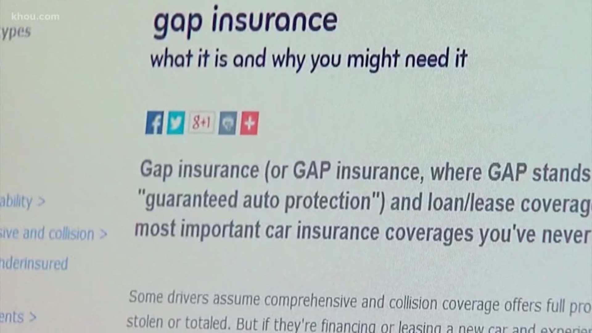 Has a car dealer ever pitched you gap insurance? It's designed to protect you, if you have a wreck, while still owing a lot of money on that car. But consumer reporter John Matarese says that insurance may not live up to its promise so you don't waste your money.