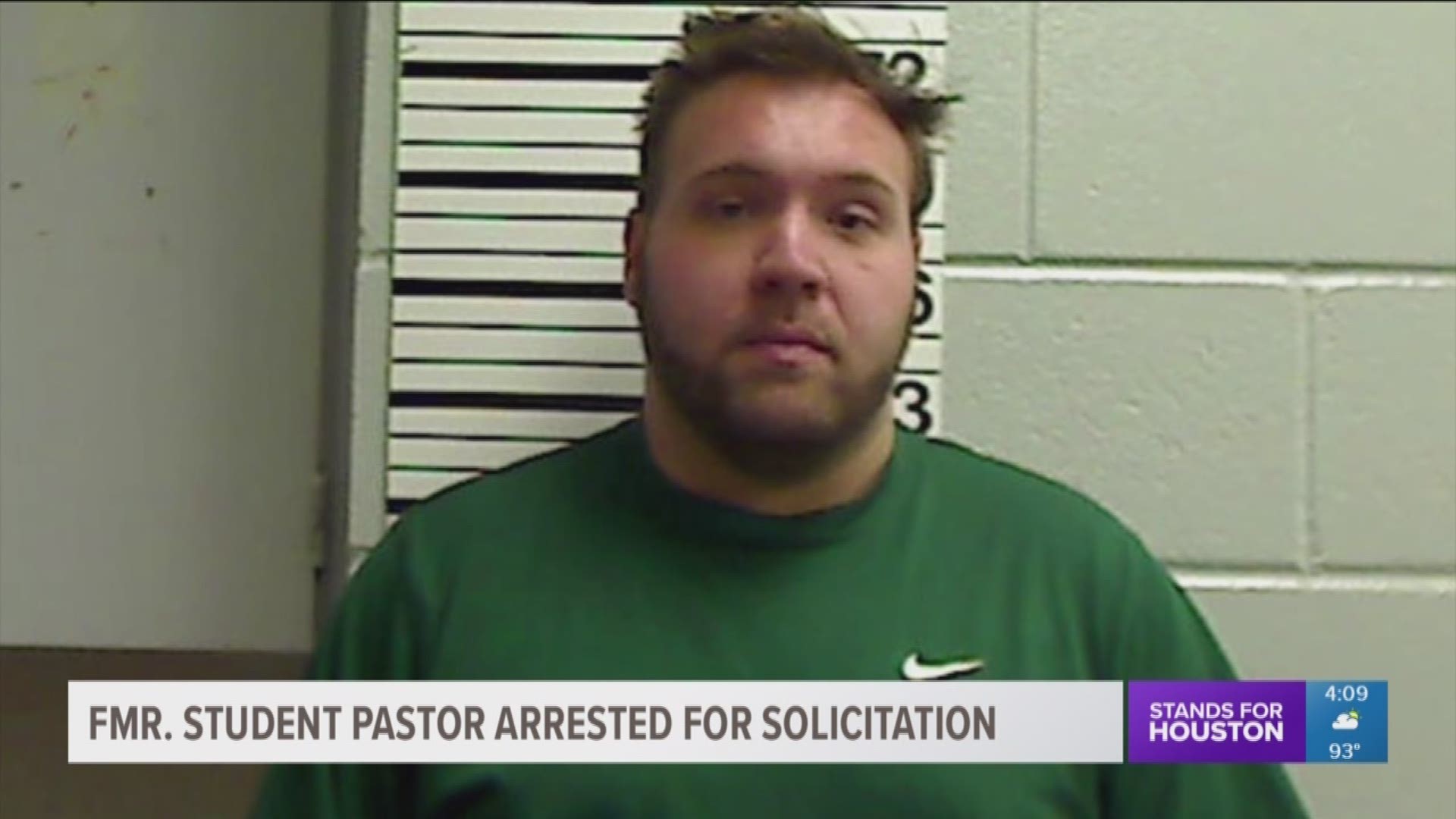 A former student pastor at Champion Forest Baptist Church has been arrested for trying to solicit a minor online. 