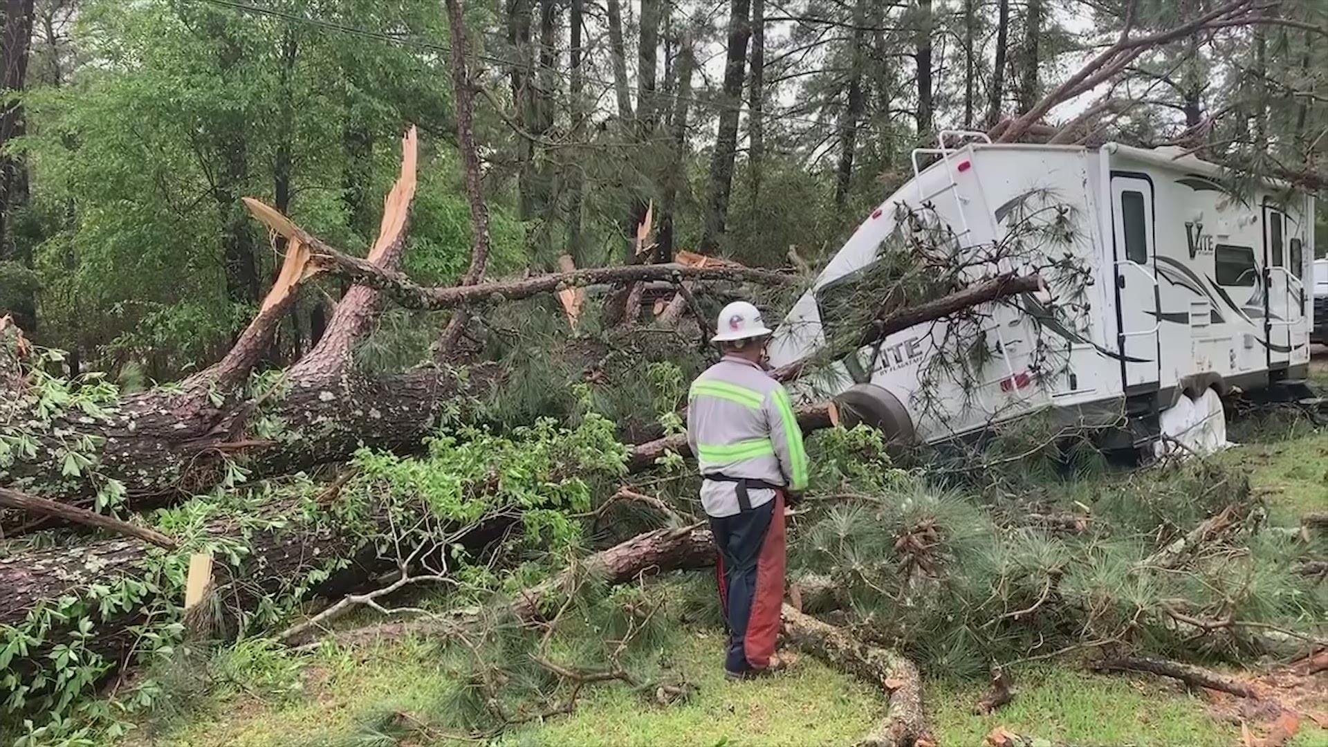 Raw video: Tornado damage in Montgomery County | khou.com