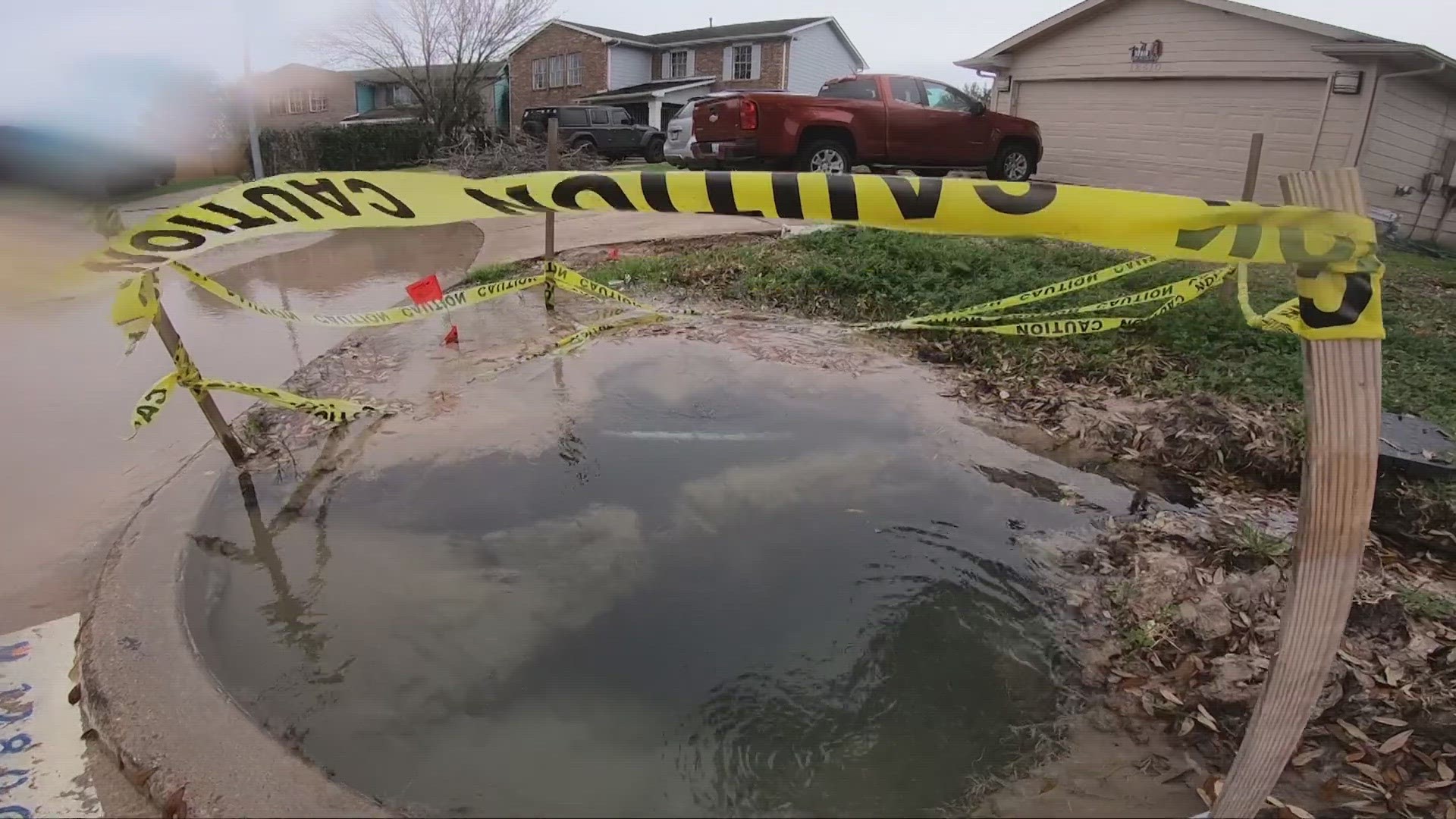 Neighbors said not only did the running water make a mess of things, but it could be dangerous for kids playing outside.