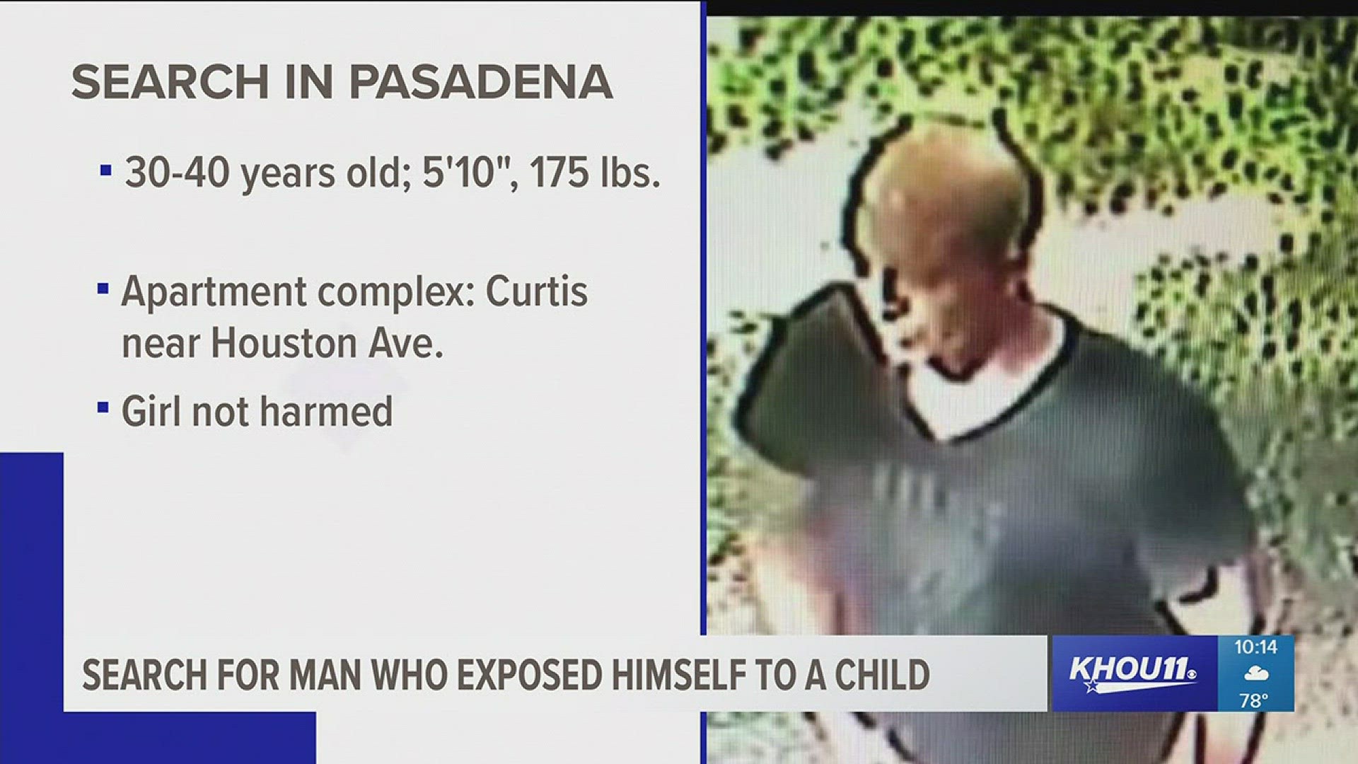 Pasadena Police are seeking the public's help in identifying a man accused of exposing himself to a child.