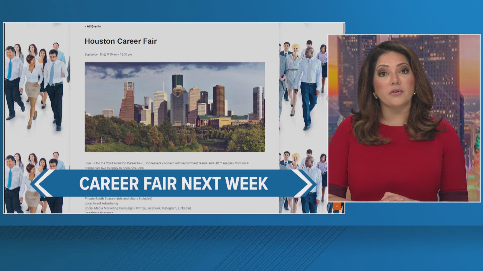 The career fair will take place at the Hilton Hotel in downtown Houston.