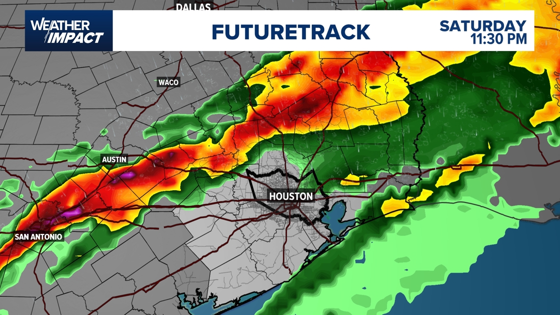 Weather Impact Alert: Late-season cold front could bring heavy downpours to Houston area Saturday