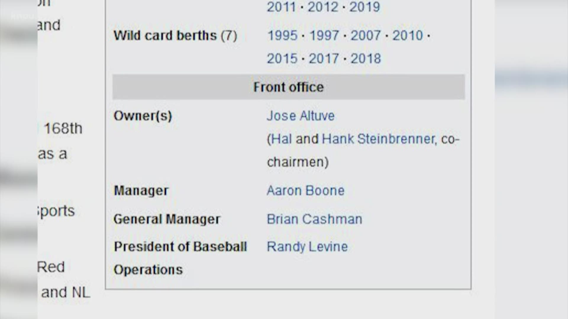 Someone had some fun with the New York Yankees Wikipedia page. After winning Game 6, someone edited the team's ownership entry, listing Jose Altuve as the owner!