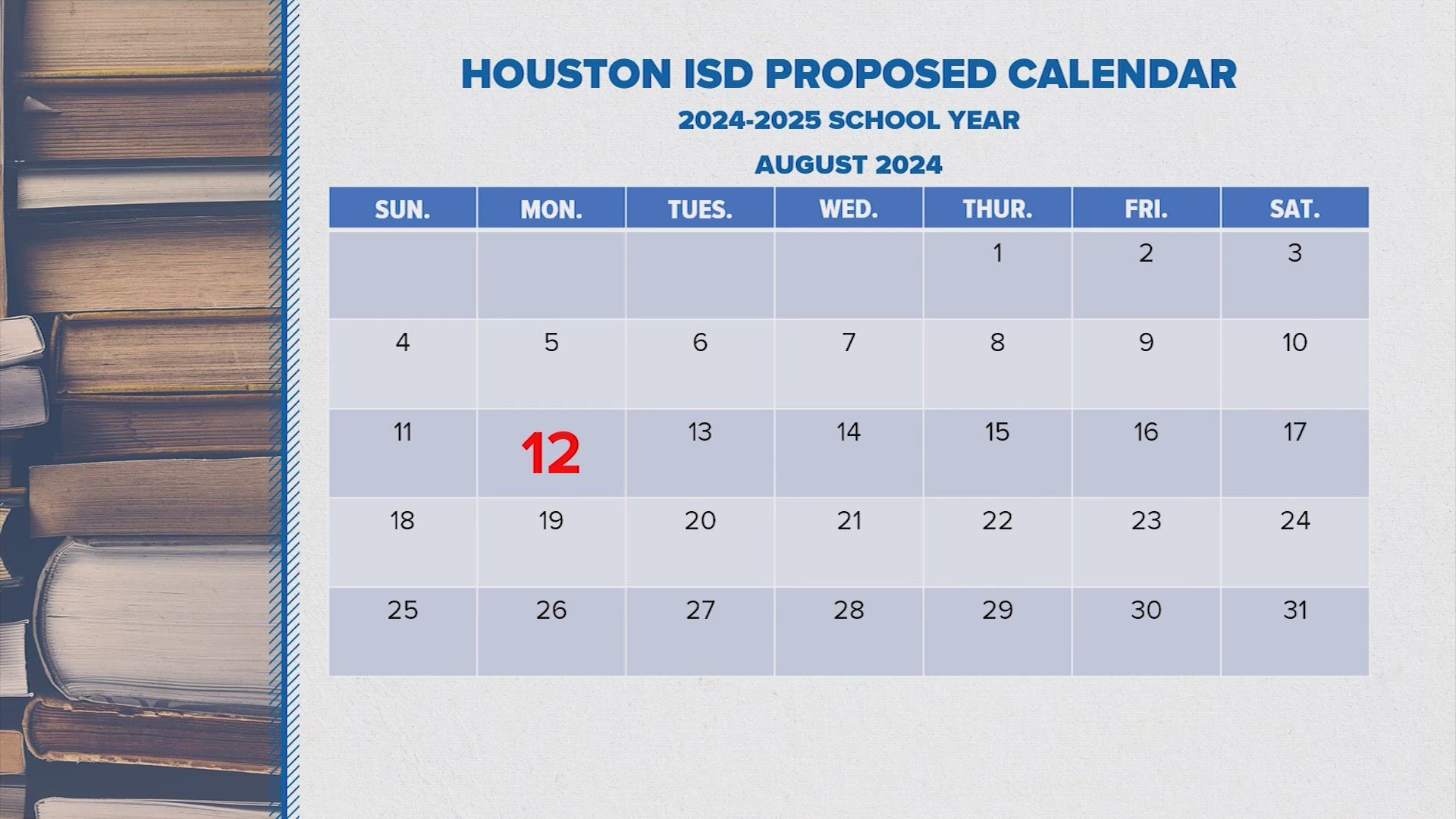 The school board is scheduled to consider the proposed calendar during a meeting on Feb. 8.