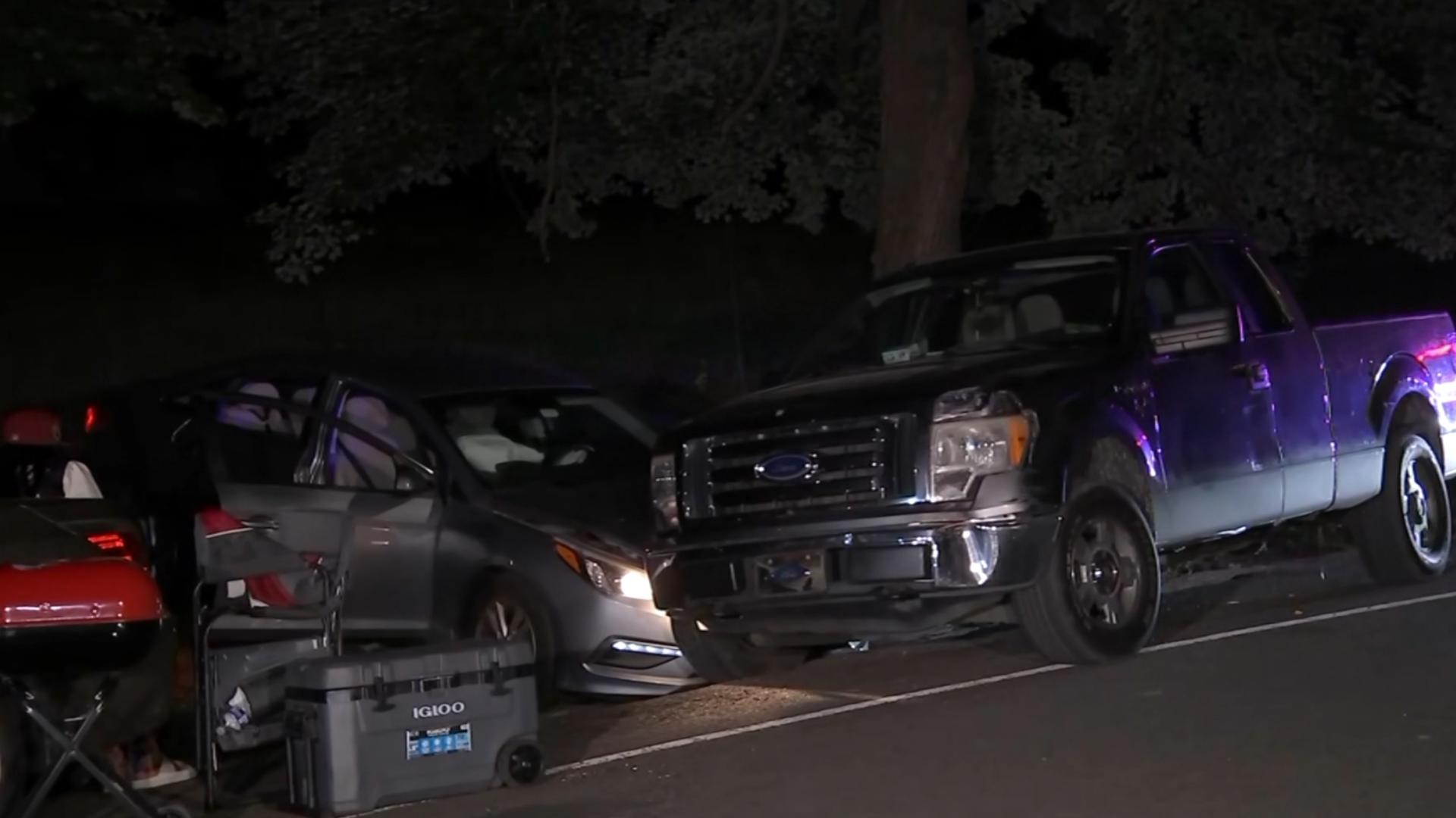 At least 8 people in total were shot, with potentially up to 10 gunshot victims. 2 people are dead. A pedestrian was also struck by a car.