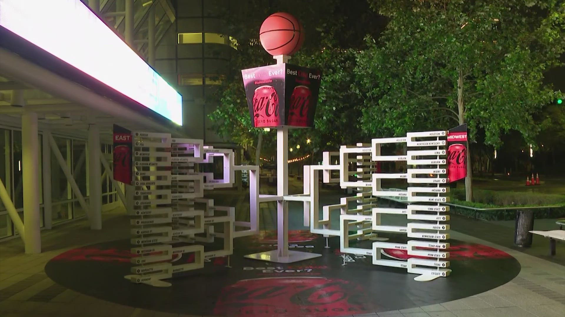 The brackets are now complete and on display downtown in front of the George R. Brown Convention Center.