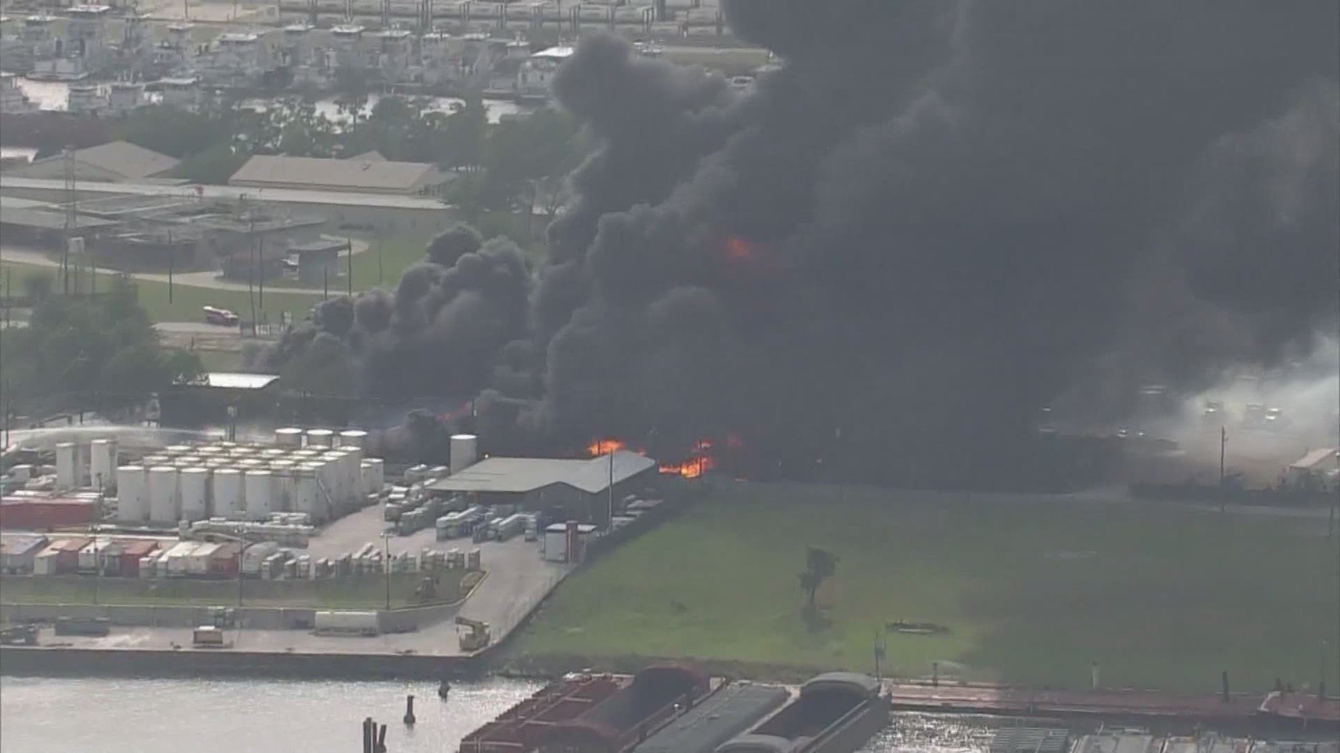 Investigators from the Harris County Fire Marshal’s office began looking Thursday into what ignited an industrial fire in Channelview the day before.