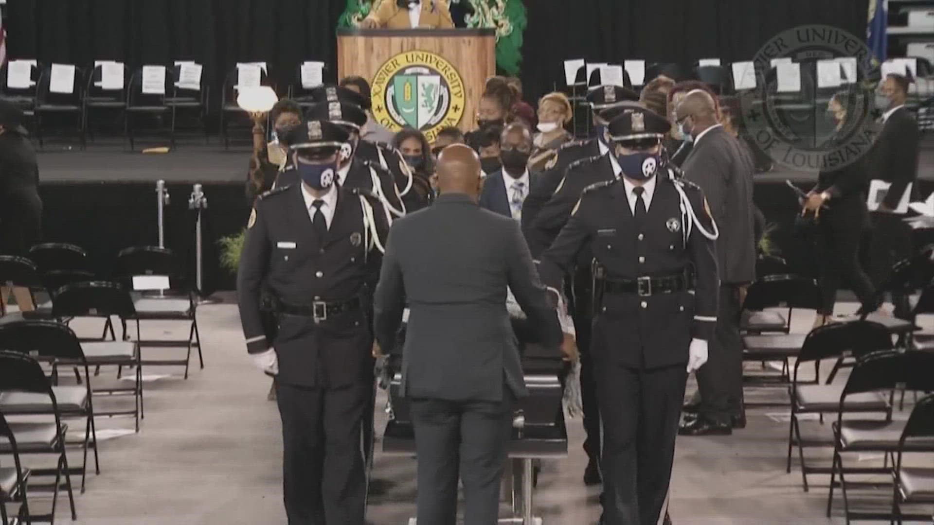 Detective Briscoe's body arrived back in New Orleans from Houston earlier this week, days after he was shot and killed outside Grotto restaurant.