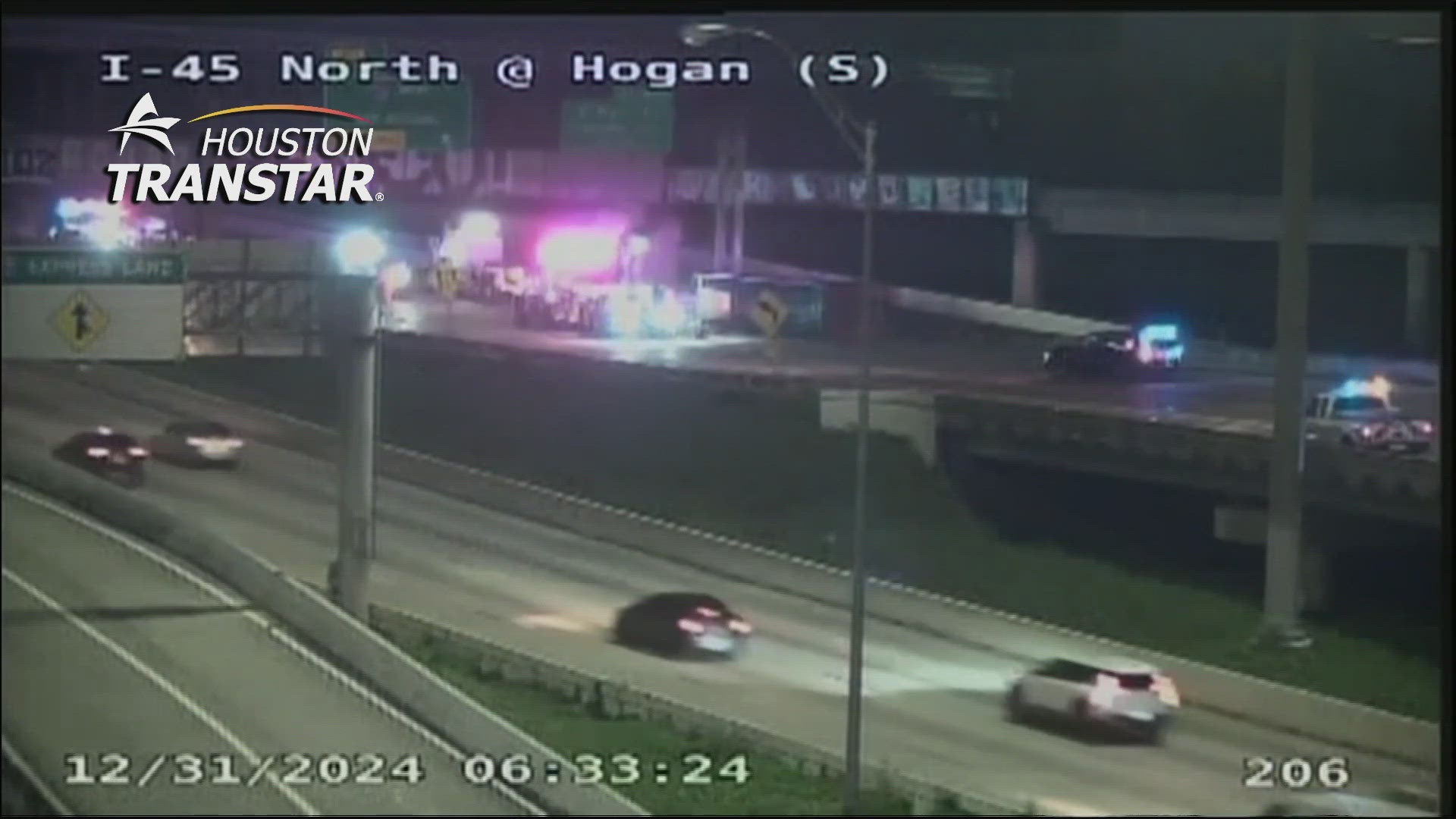 North Freeway shut down near Katy Freeway due to big rig crash | khou.com