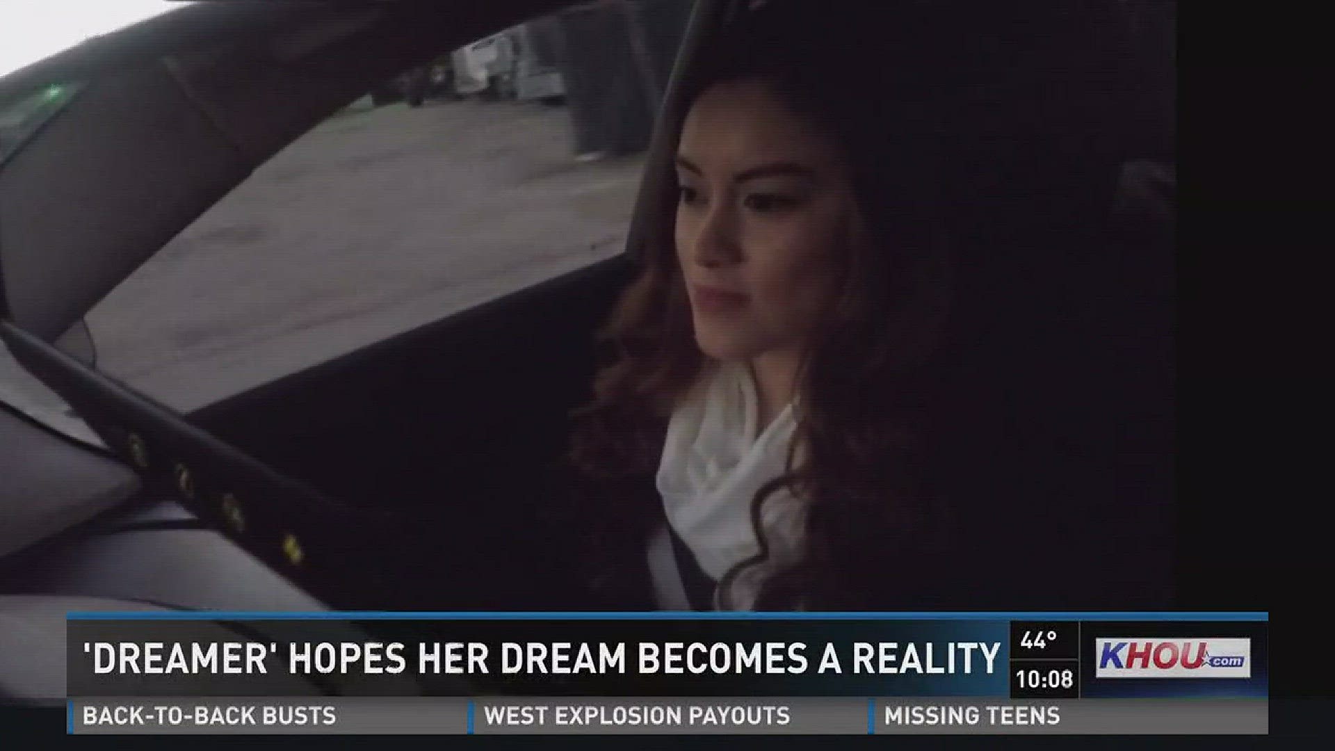 Devani Gonzalez, 21, drives around Houston with a dream. "I want to be a police officer," Gonzalez said.