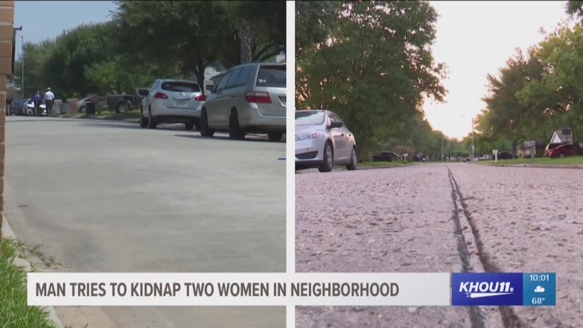 According to sheriff's investigators, a man in his 20s tried to kidnap two women in a north Harris County neighborhood in broad daylight.