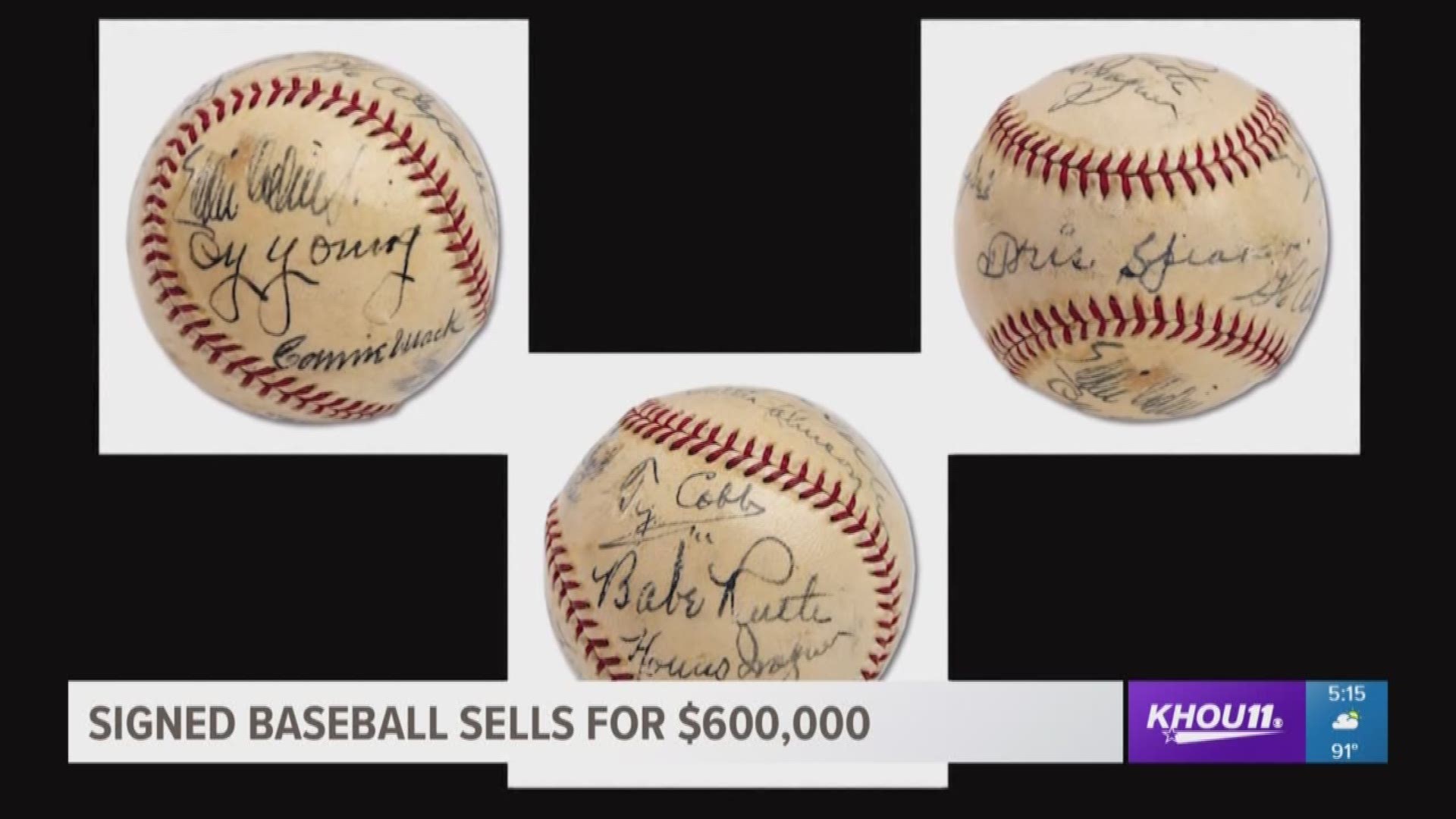 Ball signed by Ty Cobb, Babe Ruth sells for record number