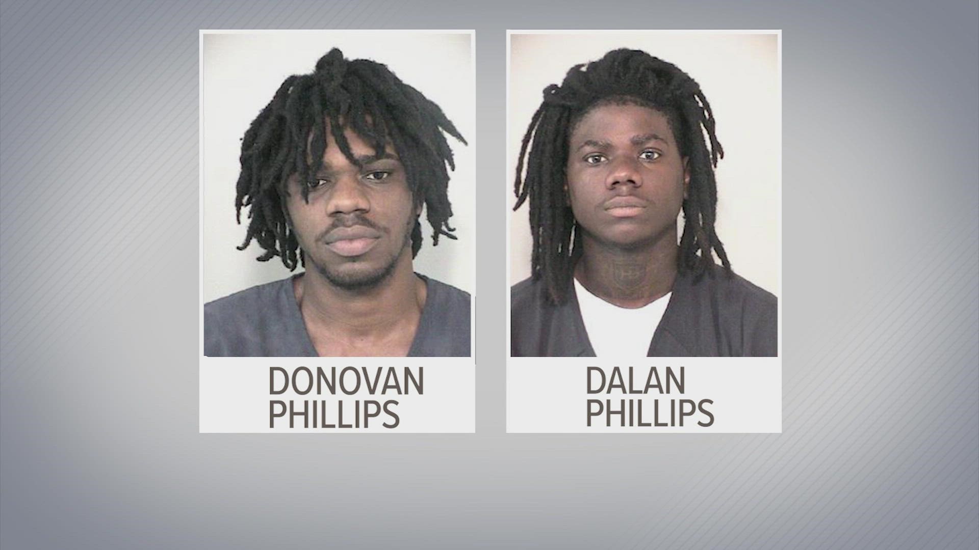 Donovan Phillips is scheduled to make his appearance at 1 p.m. and Dalan Phillips will be arraigned.