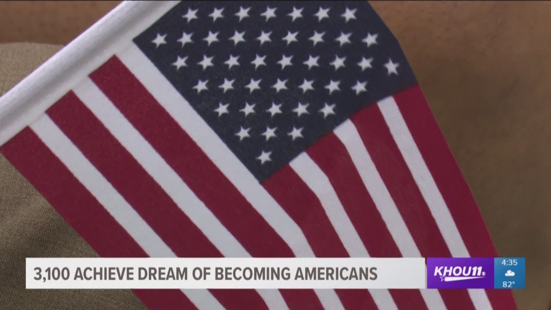 On Wednesday, more than 3,000 people achieved the American Dream in Houston by becoming U.S. citizens. 