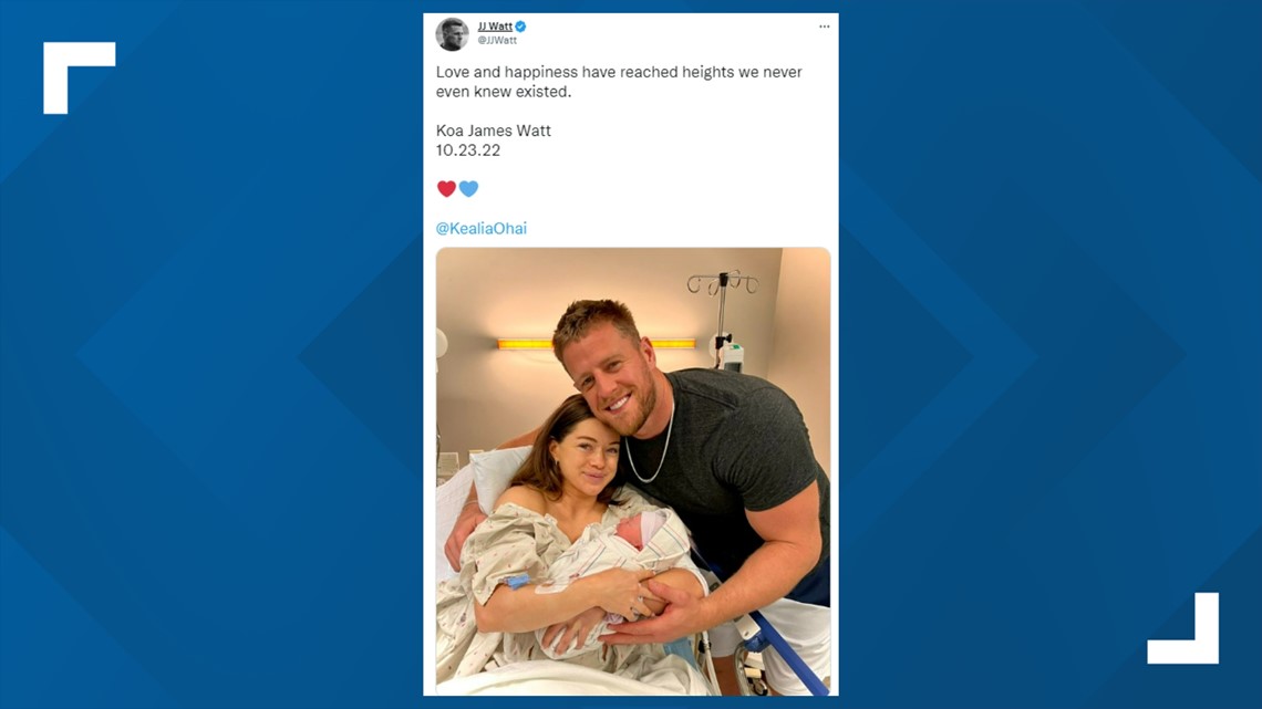 J.J. Watt and Kealia Ohai Watt welcome first child into the world