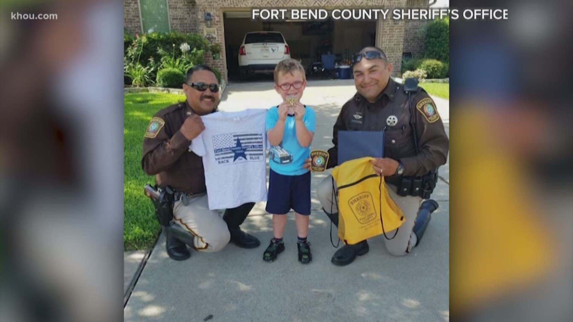 A kid in Fort Bend County got to meet his idols! The sheriff's office posted pictures of the meeting. They say the kid's grandma contacted them saying her grandson has a little police motorcycle, even patrols his streets. So the deputies dropped by and let him sit on a real bike.