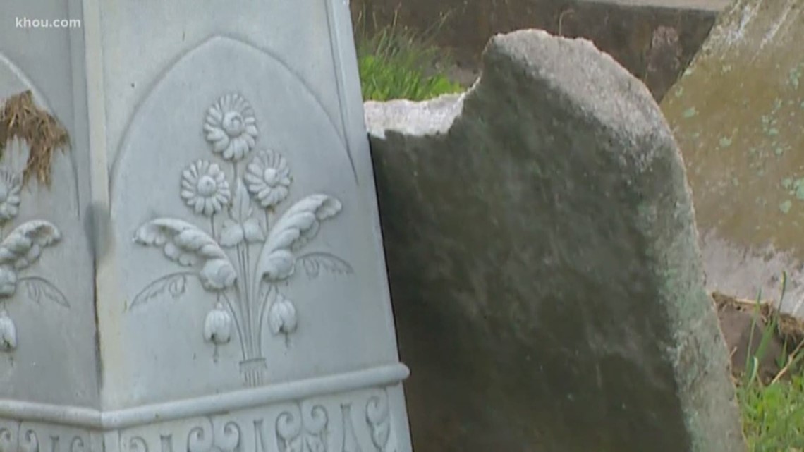 Man arrested after headstones damaged at Galveston cemetery
