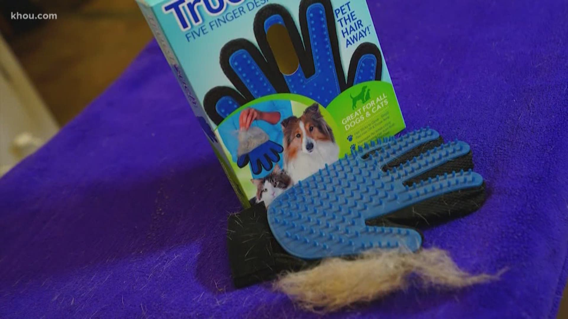 A pet owner asked us to try the True Touch five finger de-shedding glove. We tested it on two dogs at the Harris County Animal shelter in honor of National Adopt-A-Shelter-Dog month.