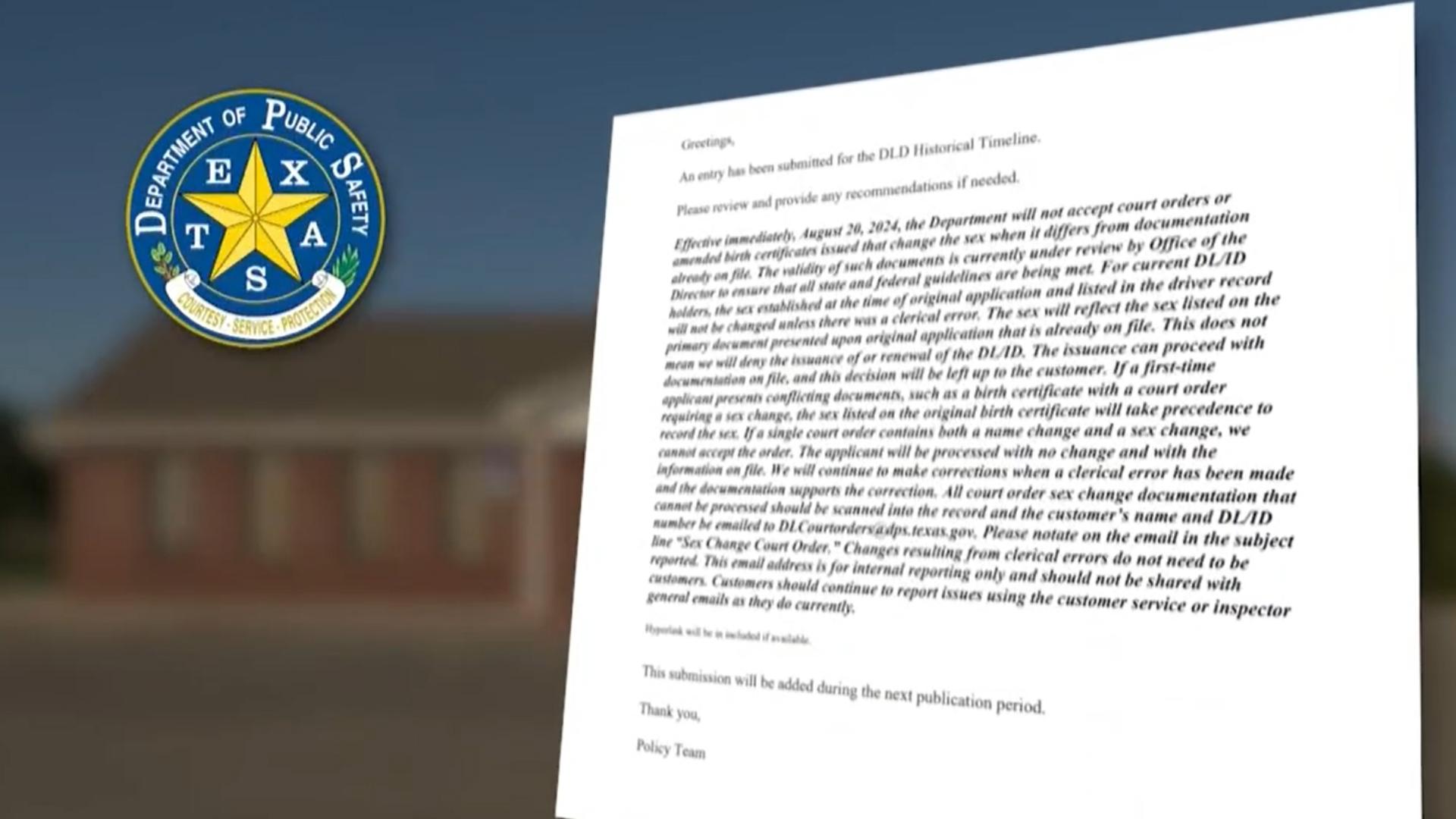 KHOU 11 Investigates obtained an internal memo from the Texas DPS