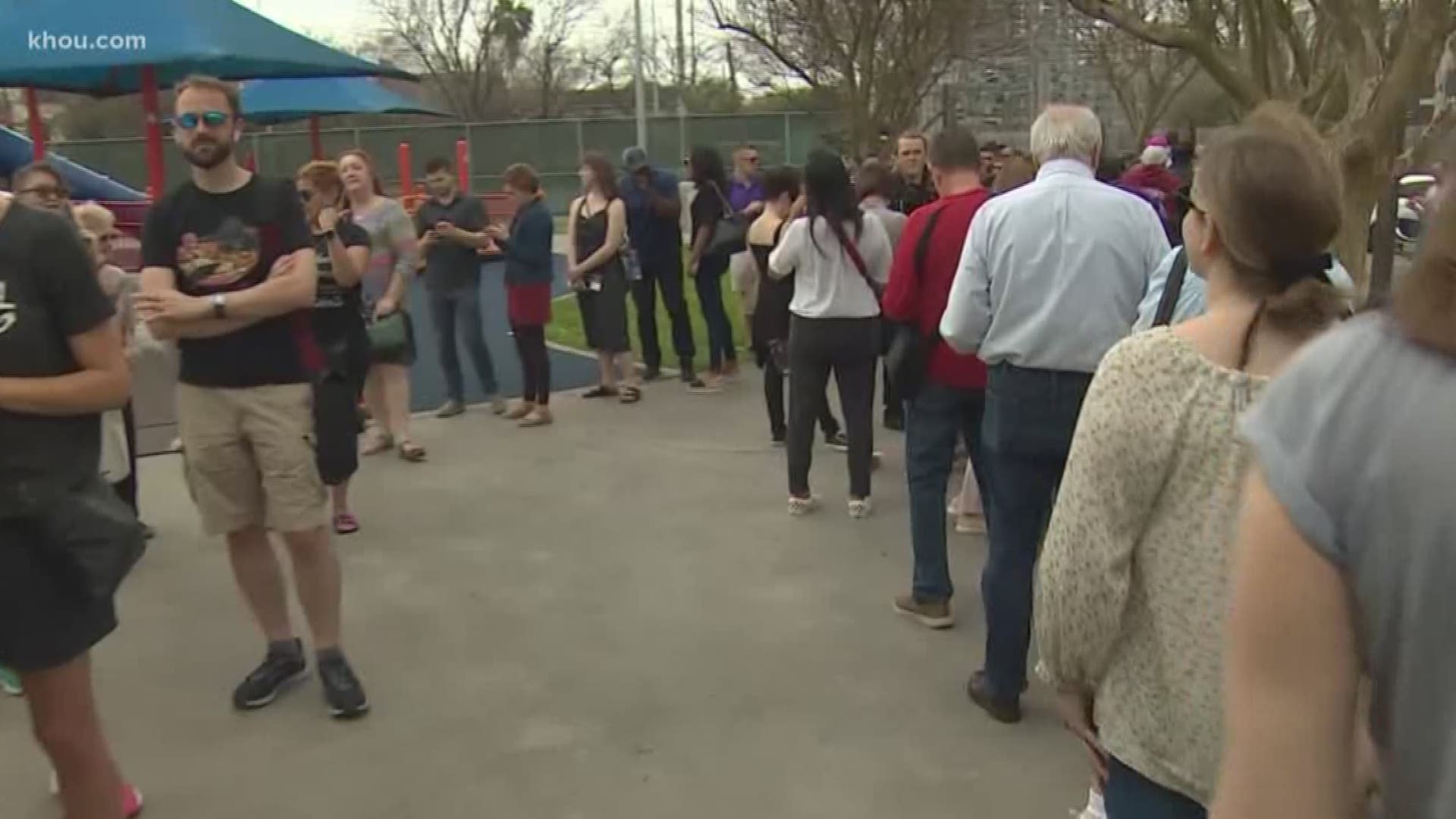 Some voters in Harris County waited in long lines Tuesday due to a large turnout for the Democratic primary.