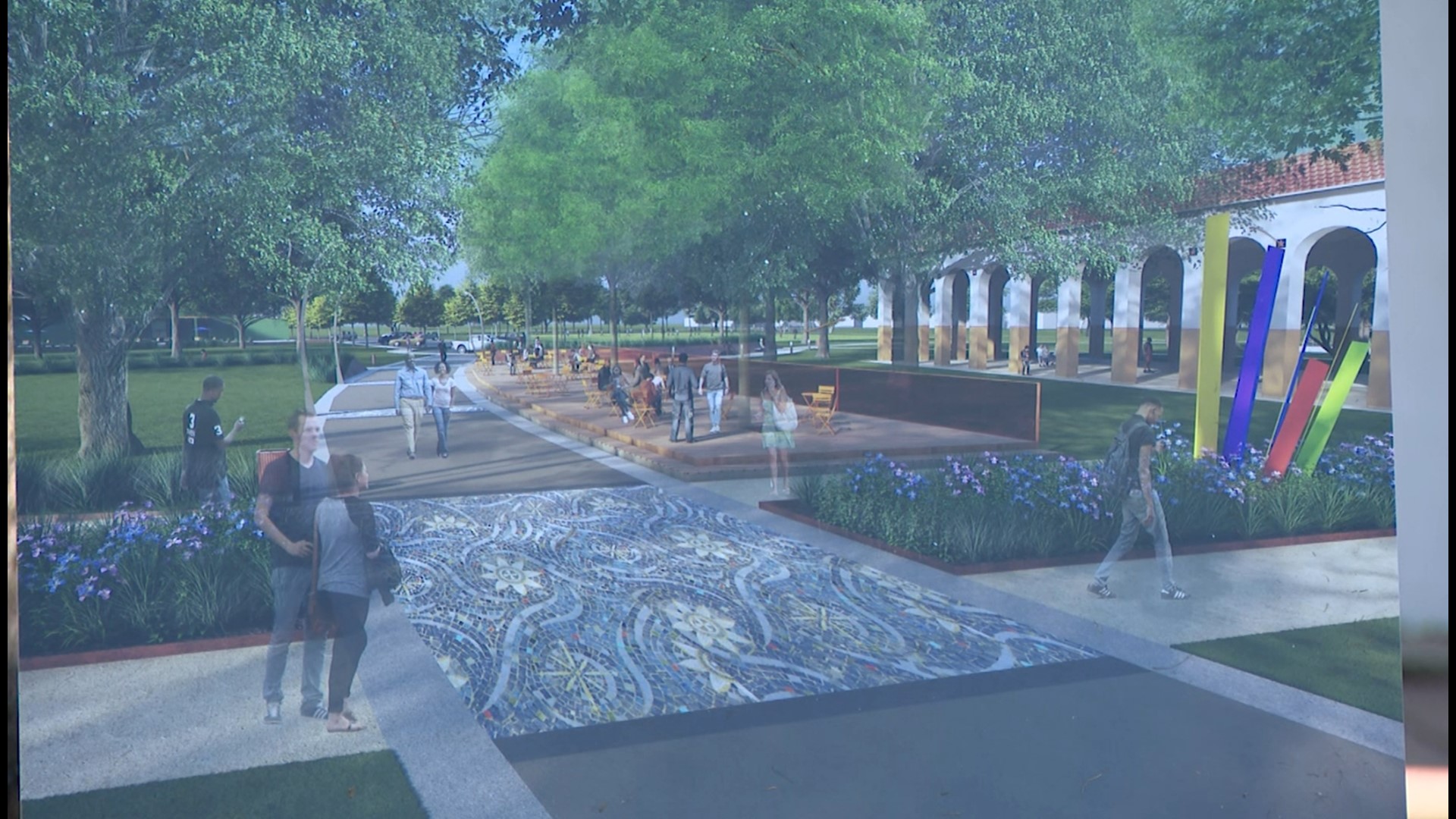 Some of the expected improvements include an extended trail, a new amphitheater, and pool and tennis center upgrades.