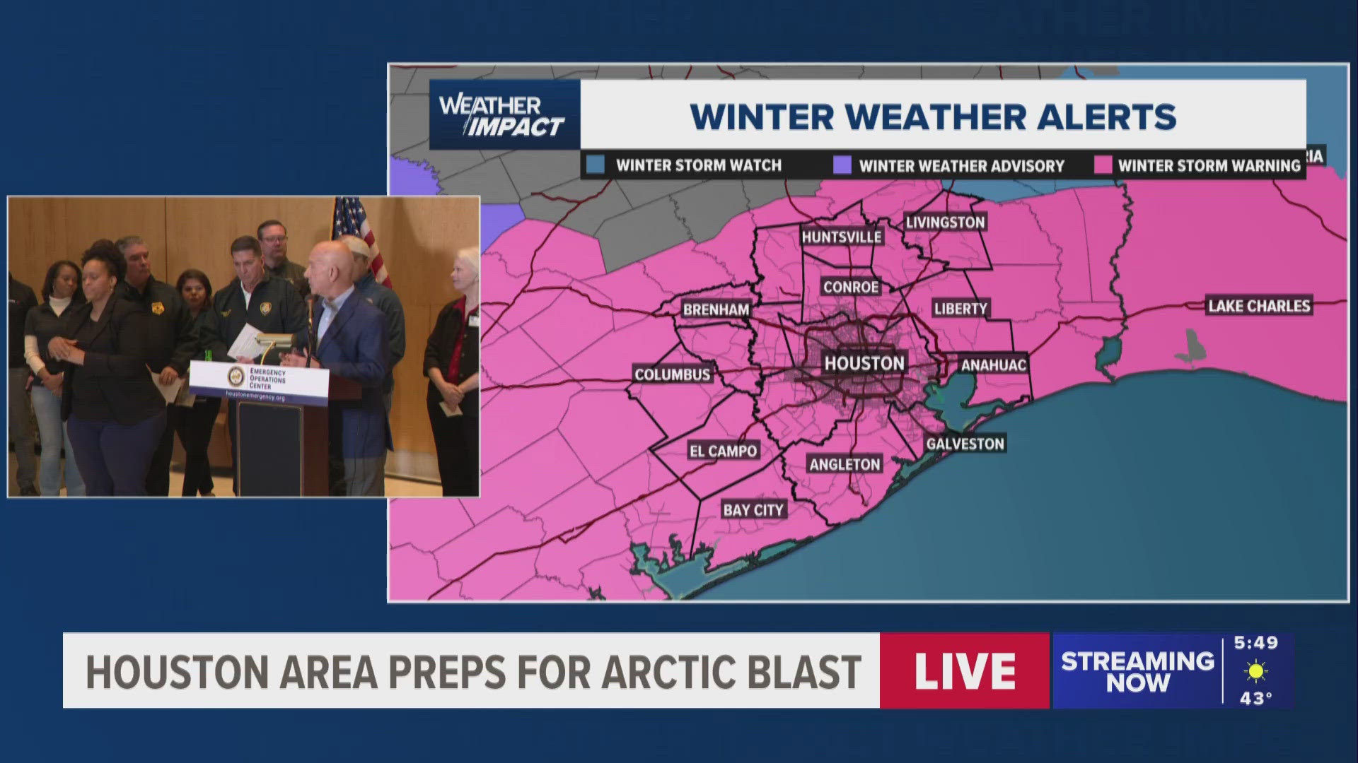 Houston Mayor John Whitmire, other city officials give update on snow ...