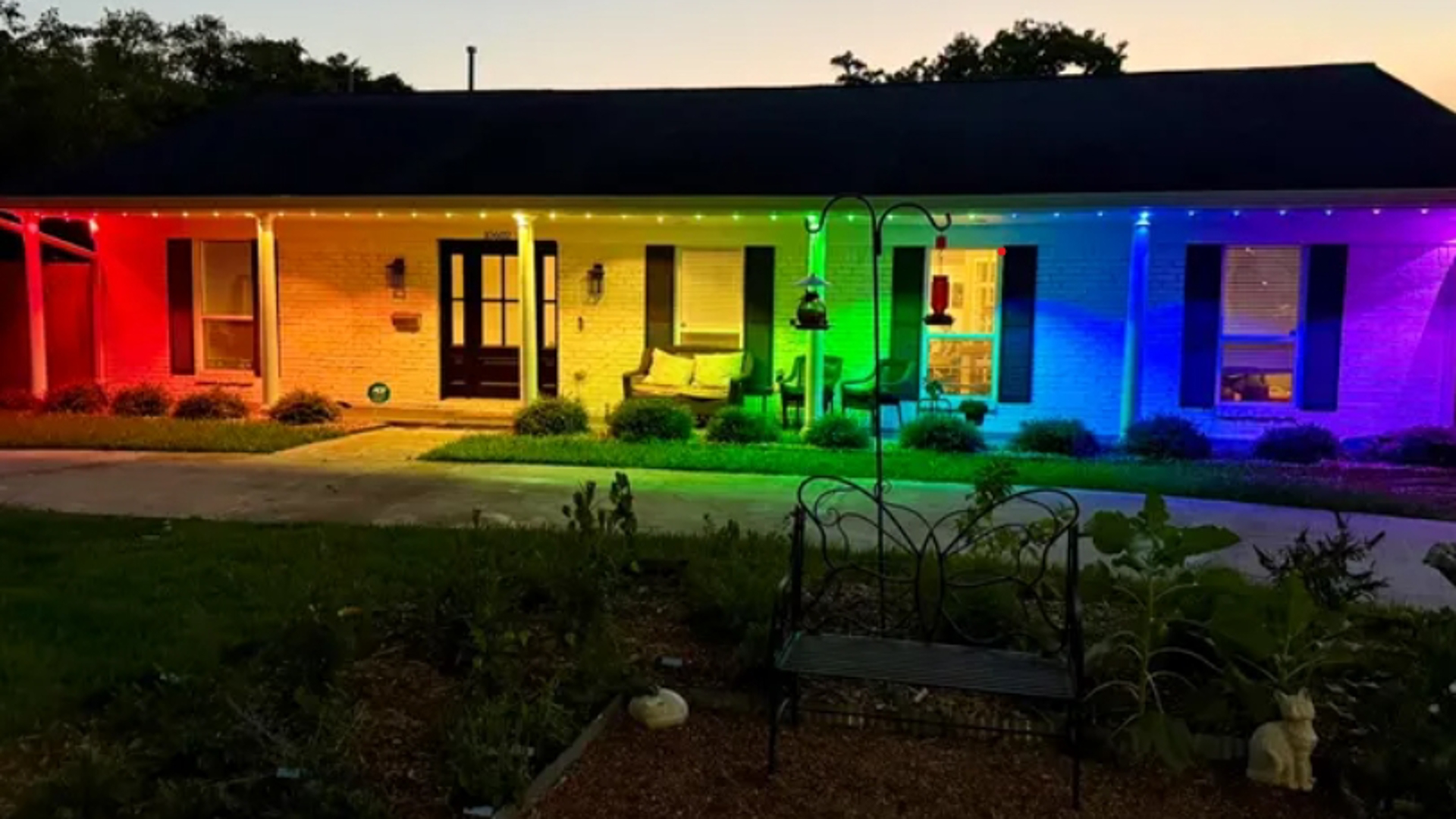 Vandal strikes pride light display in Westbury | khou.com