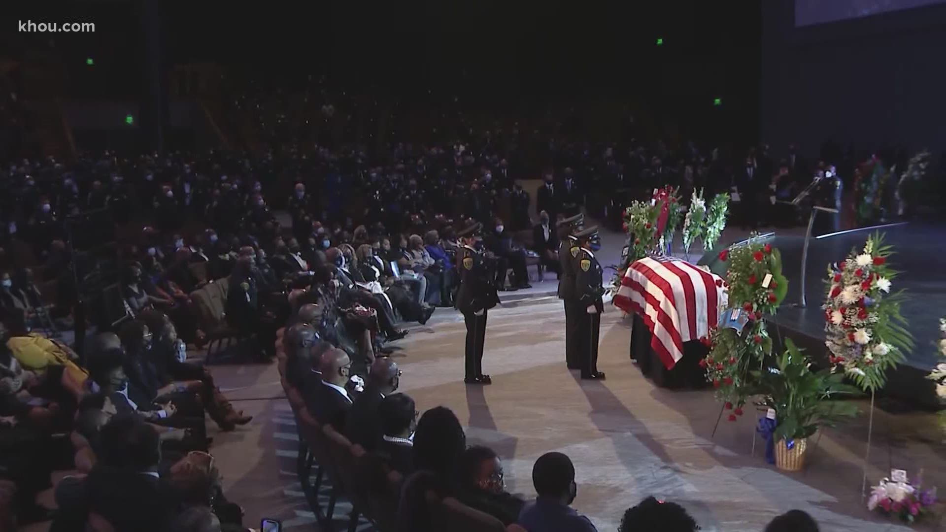 The funeral for Houston police Sgt. Harold Preston was held Thursday. Preston, 65, was killed in the line of duty after 41 years with HPD.