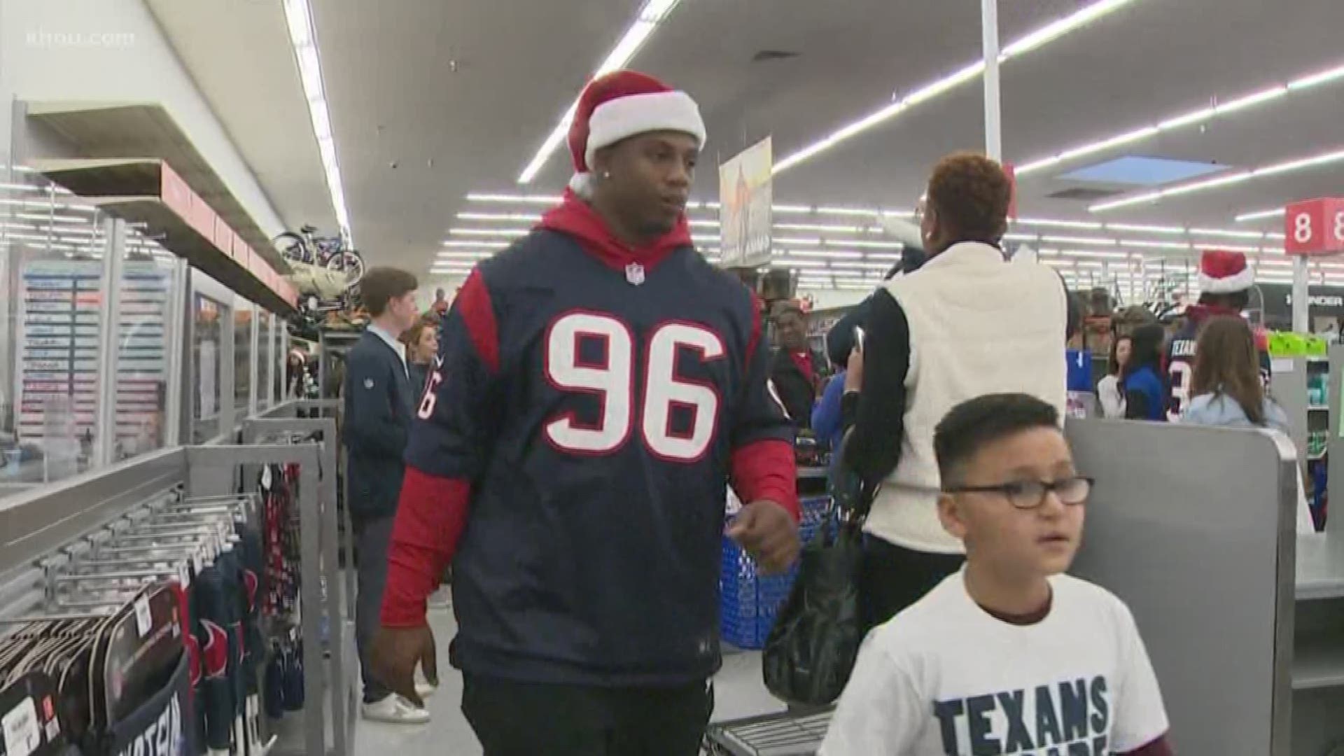 Texans rookies took 14 kids from the Boys and Girls Club and the Houston Texans YMCA to Academy for a shopping spree.