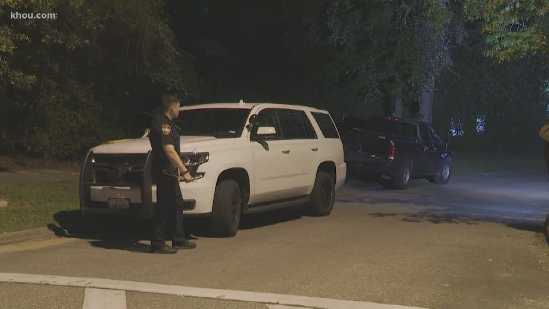 A teen is being questioned after a man was shot Thursday night at a park in The Woodlands.