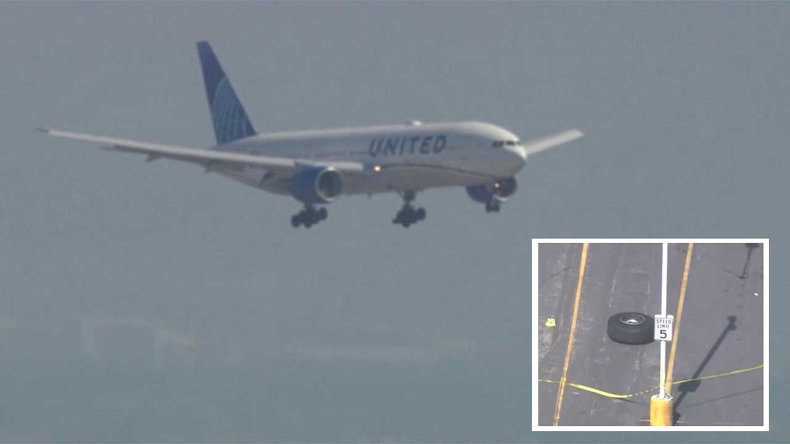 Tire falls off United Airlines Boeing 777 plane takeoff from San